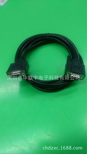 工厂定制 VGA 显示器连接线 母头带前螺母转公头特殊数据线材（黑色）详解